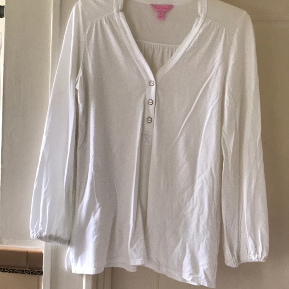 Lilly Pulitzer white cotton tunic/top Small - Picture 1 of 4